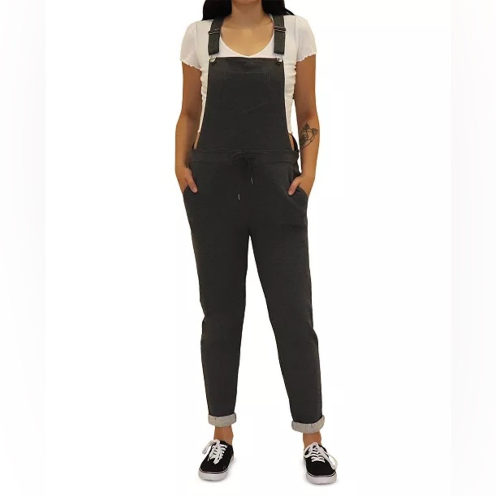 Rewatch Gray Drawstring-Waist Knit Overalls size M
